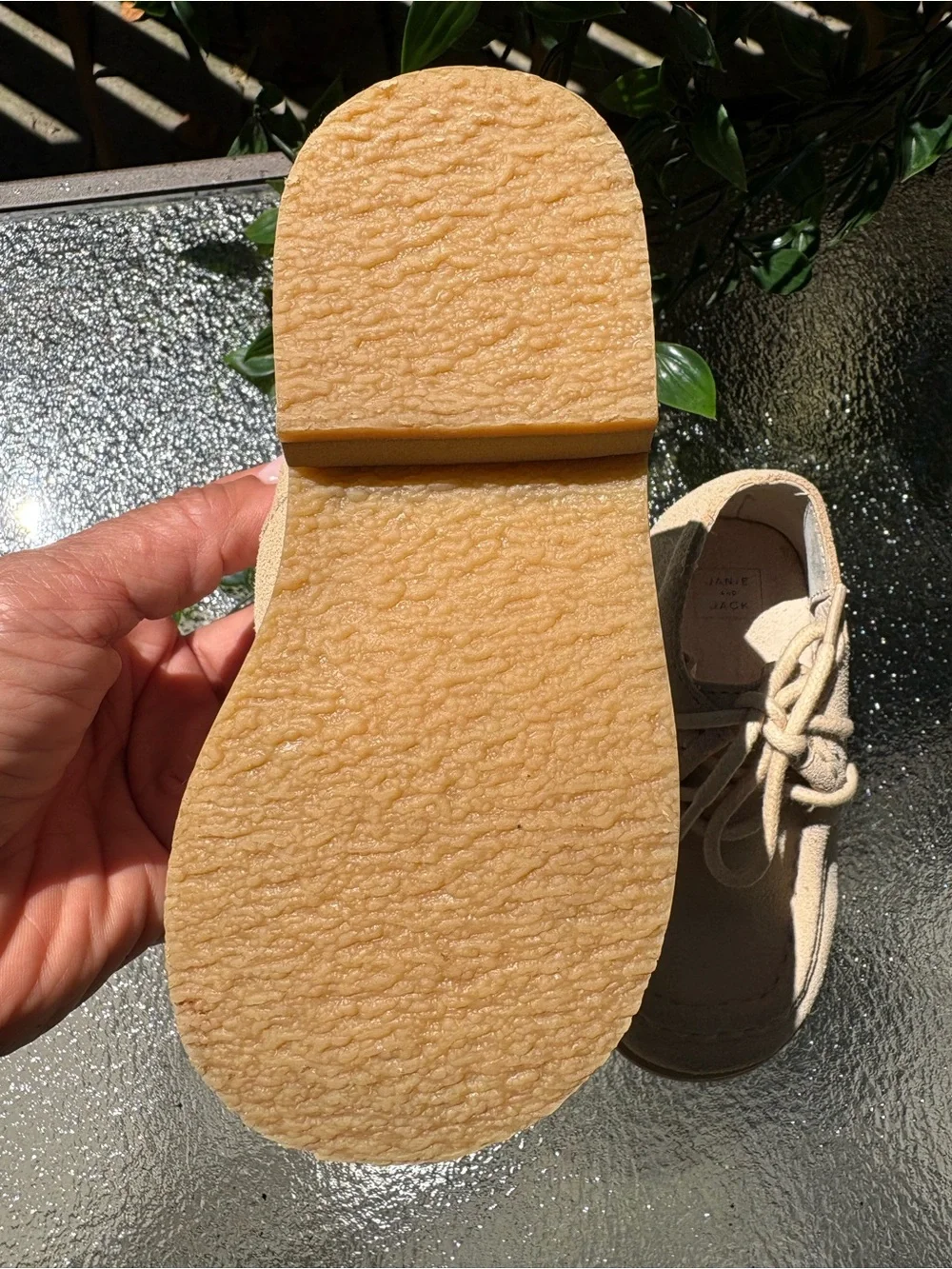 Janie and Jack Tan Suede Moccasin Lace-Up Kids Shoes